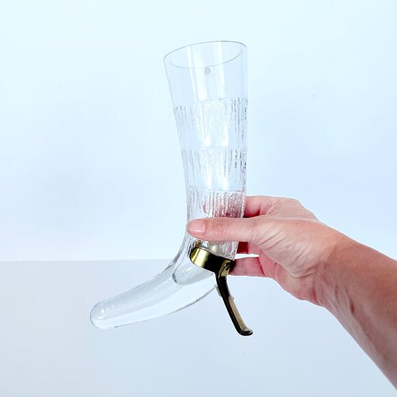 Vintage 80s Finnish Beer Horn Beer Glass Littala Finland Harald By Valto Kokko - Picture 10 of 16